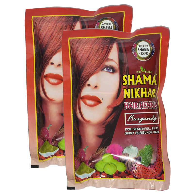 Shama Nikhar Mehandi Henna Burgundy Colour Hair - 45g (Pack Of 2)