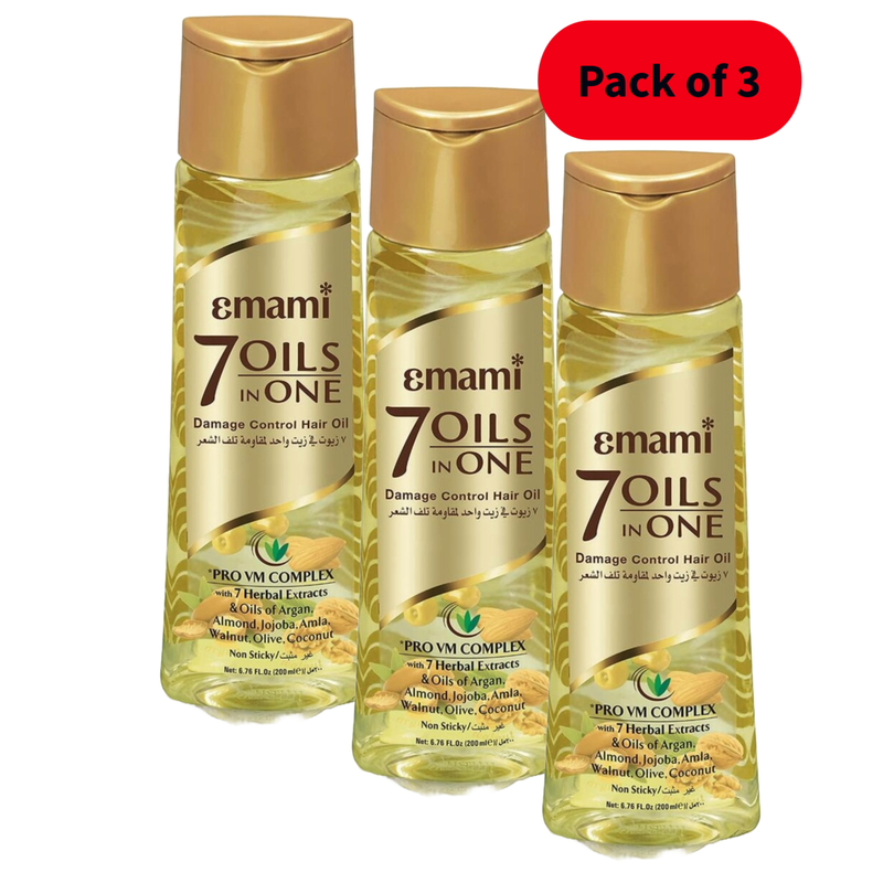 Emami 7 Oils In One Damage Control Hair Oil - Pack Of 3 (100ml)