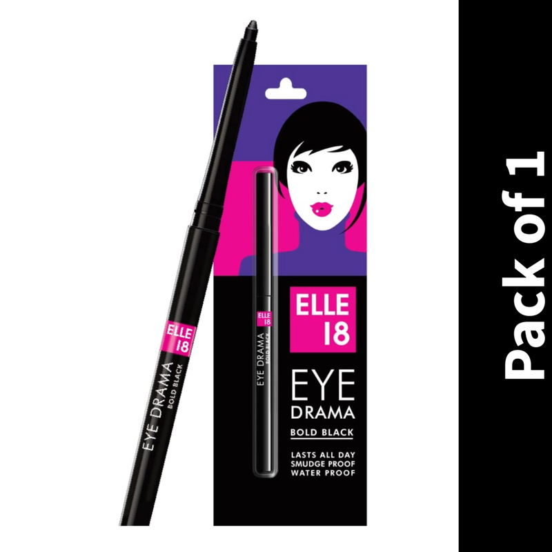 Elle 18 Eye Drama Kajal - Bold Black (0.35gm)