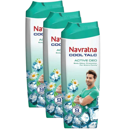 Navratna Active Deo Cool Talc - 50g (Pack Of 3)