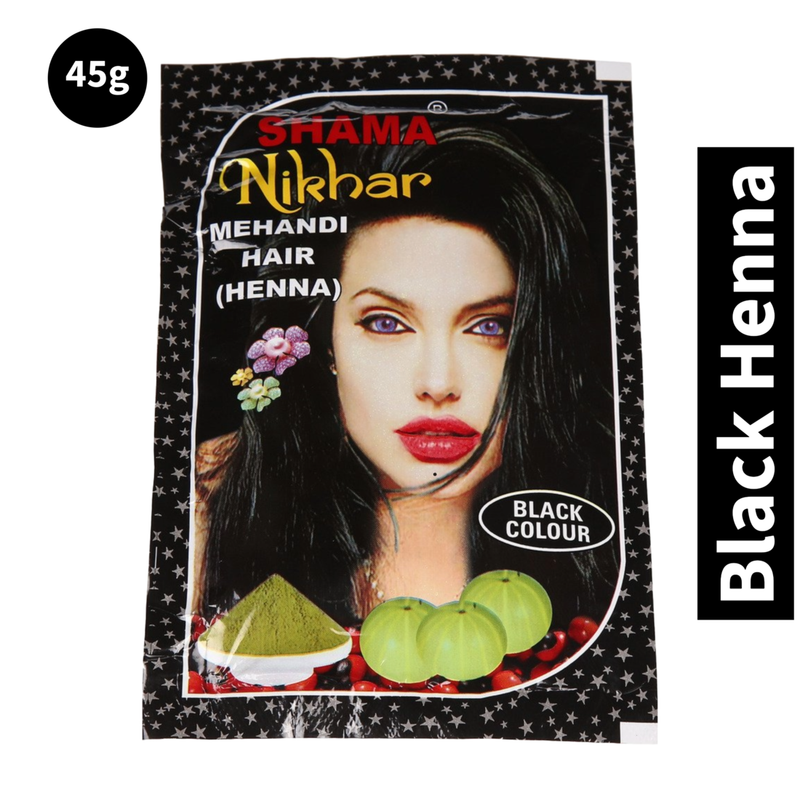 Shama Nikhar Mehandi Henna Black Colour Hair - 45g