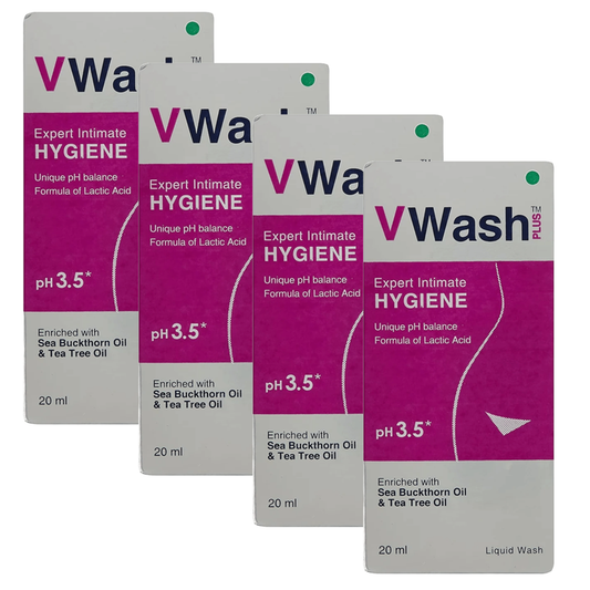 VWash Plus Expert Intimate Hygiene - 20ml (Pack Of 4)