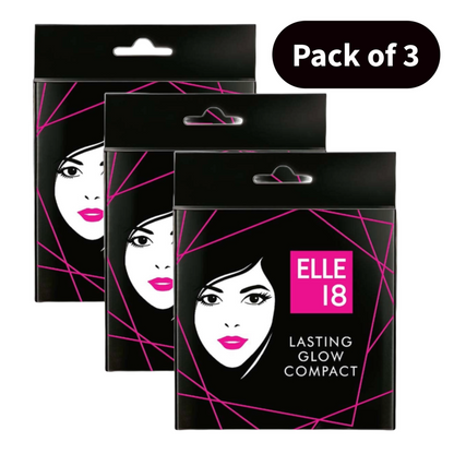 Elle 18 Lasting Glow Shell Compact - Pack Of 3 (9gm)