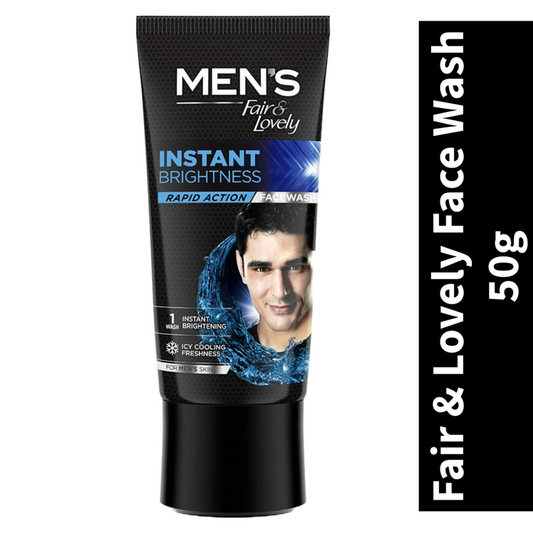 Fair & Lovely Face Wash - Men, Instant Fairness, Rapid Action, 50 g