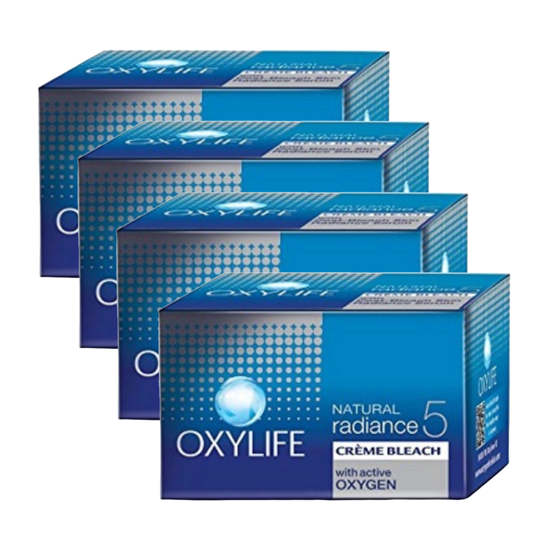 Oxylife Natural Radiance 5 Creme Bleach- With Active Oxygen-9 g (Pack Of 4)