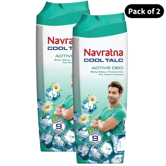 Navratna Active Deo Cool Talc - Pack Of 2 (50g)