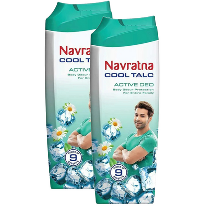 Navratna Active Deo Cool Talc - 50g (Pack Of 2)