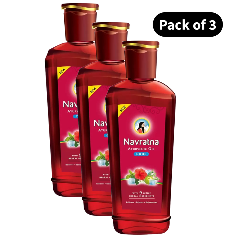 Navratna Cool Hair Oil - Pack Of 3 (180ml)