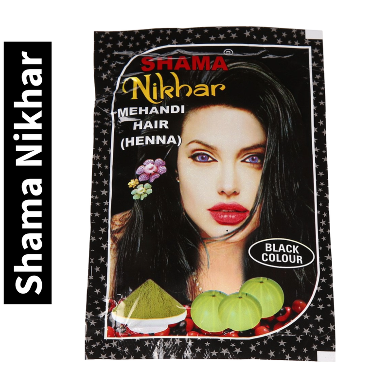 Shama Nikhar Black Coloured Hair Mehandi Henna For Unisex - 45gm