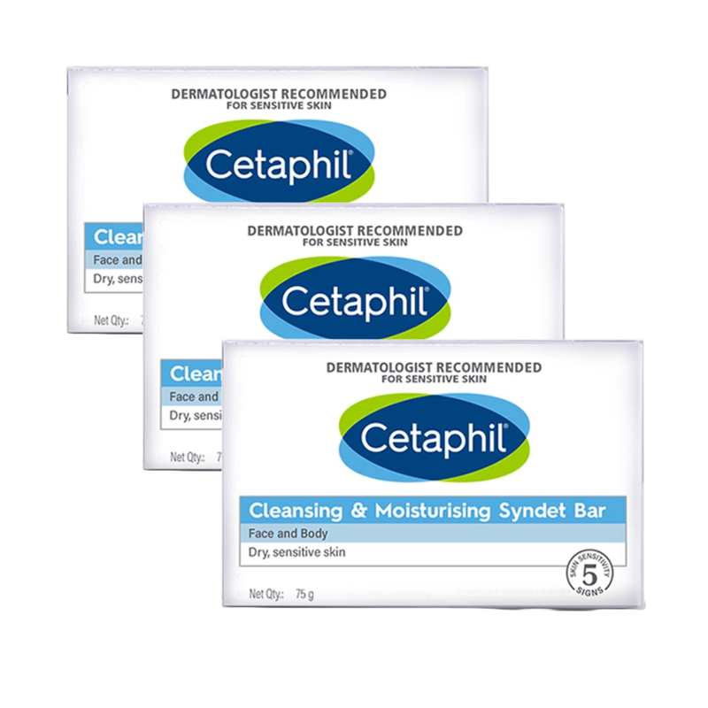 Cetaphil Moisturising Cleansing Bar - Pack Of 3 (75gm)