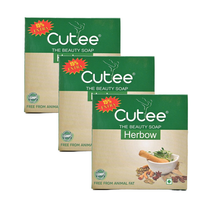 Cutee The Beauty Herbow Soap - Pack Of 3 (100g)