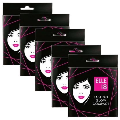 Elle 18 Lasting Glow Compact, Marble - 9g (Pack Of 5)