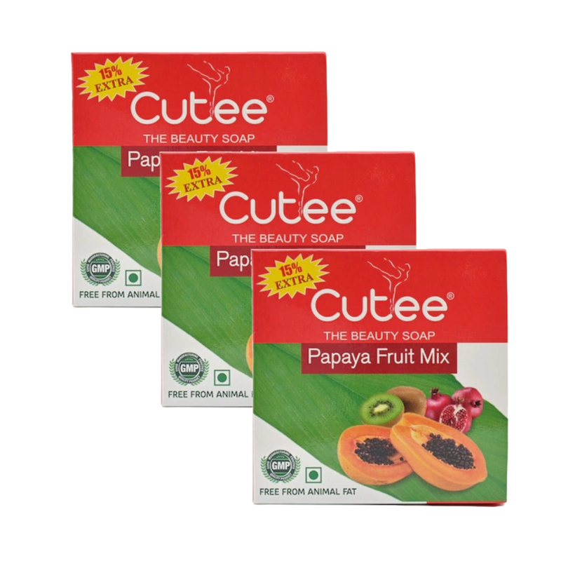 Cutee Papaya Fruit Mix The Beauty Soap - 100g (Pack Of 3)