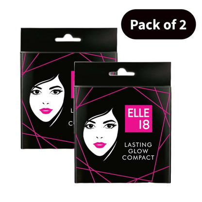 Elle 18 Lasting Glow Marble Compact - Pack Of 2 (9gm)