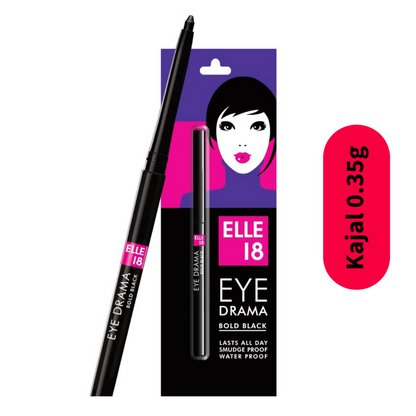 Elle 18 Eye Drama Super Black Kajal - Pack of 1 (0.35gm)