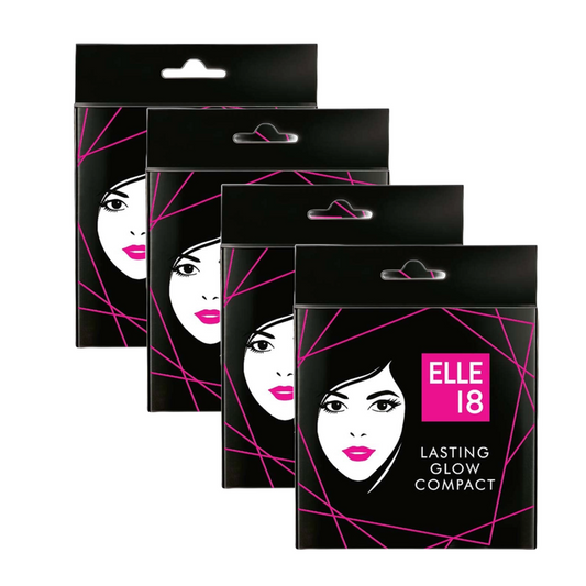 Elle 18 Lasting Glow Compact, Shell - 9g (Pack Of 4)