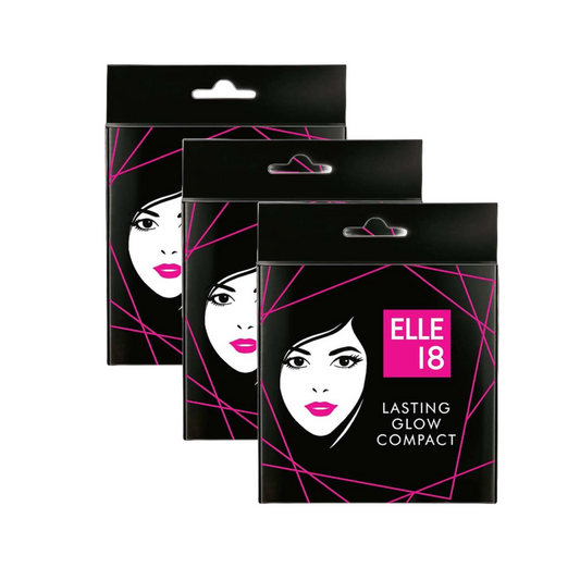 Elle 18 Lasting Glow Compact, Shell - 9g (Pack Of 3)