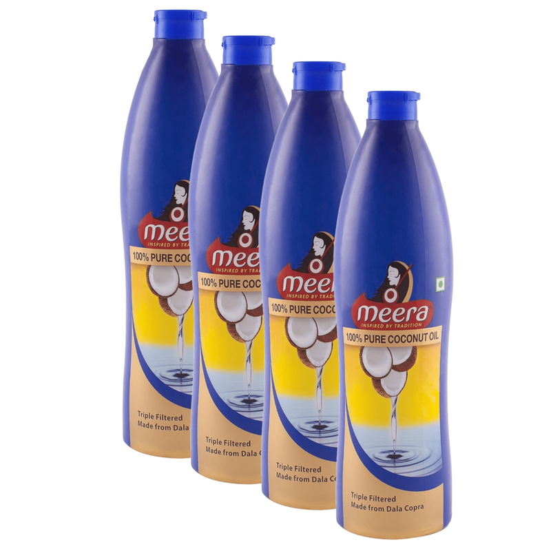 Meera Pure Coconut Oil - 500ml (Pack Of 4)