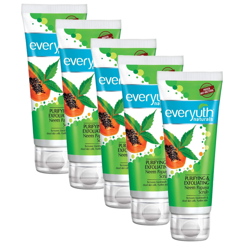 Everyuth Naturals Purifying & Exfoliating Neem Papaya Scrub 100g (Pack Of 5)