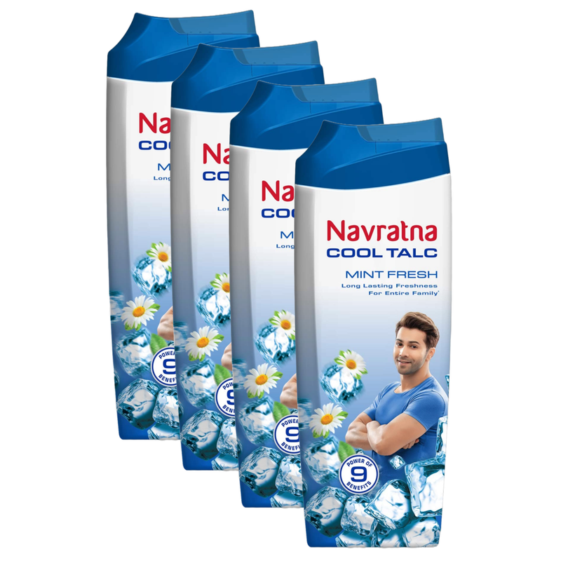 Navratna Mint Fresh Cool Talc - 50g (Pack Of 4)