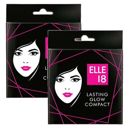 Elle 18 Lasting Glow Compact, Shell - 9g (Pack Of 2)