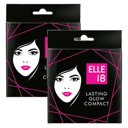 Elle 18 Lasting Glow Compact, Marble - 9g (Pack Of 2)