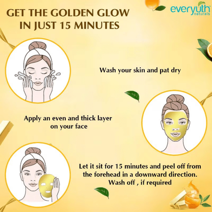 Everyuth Naturals Advanced Golden Glow Peel-off Mask, 90g - Pack Of 5